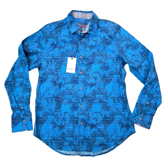 Robert Graham NWT Blue Lewisville Longsleeve Contrast Button Shirt Medium - Picture 1 of 5